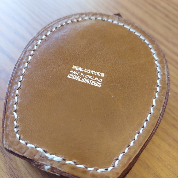 Vintage Leather Jewelry Box/ England for Cuffs,Tie Clips, Rings etc. G C. - Picture 8 of 11